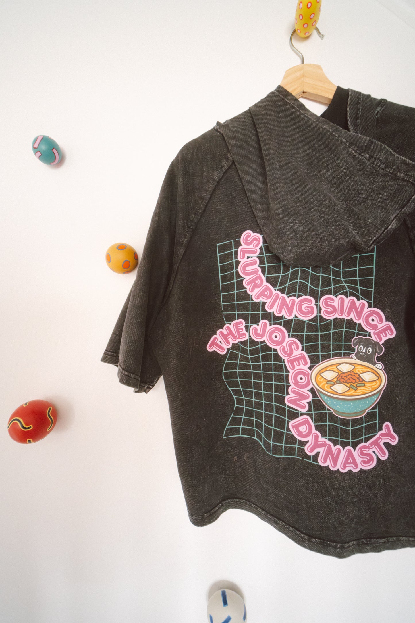 Mrs. Kim's Kalguksu Snow Washed Hooded Boxy Tee