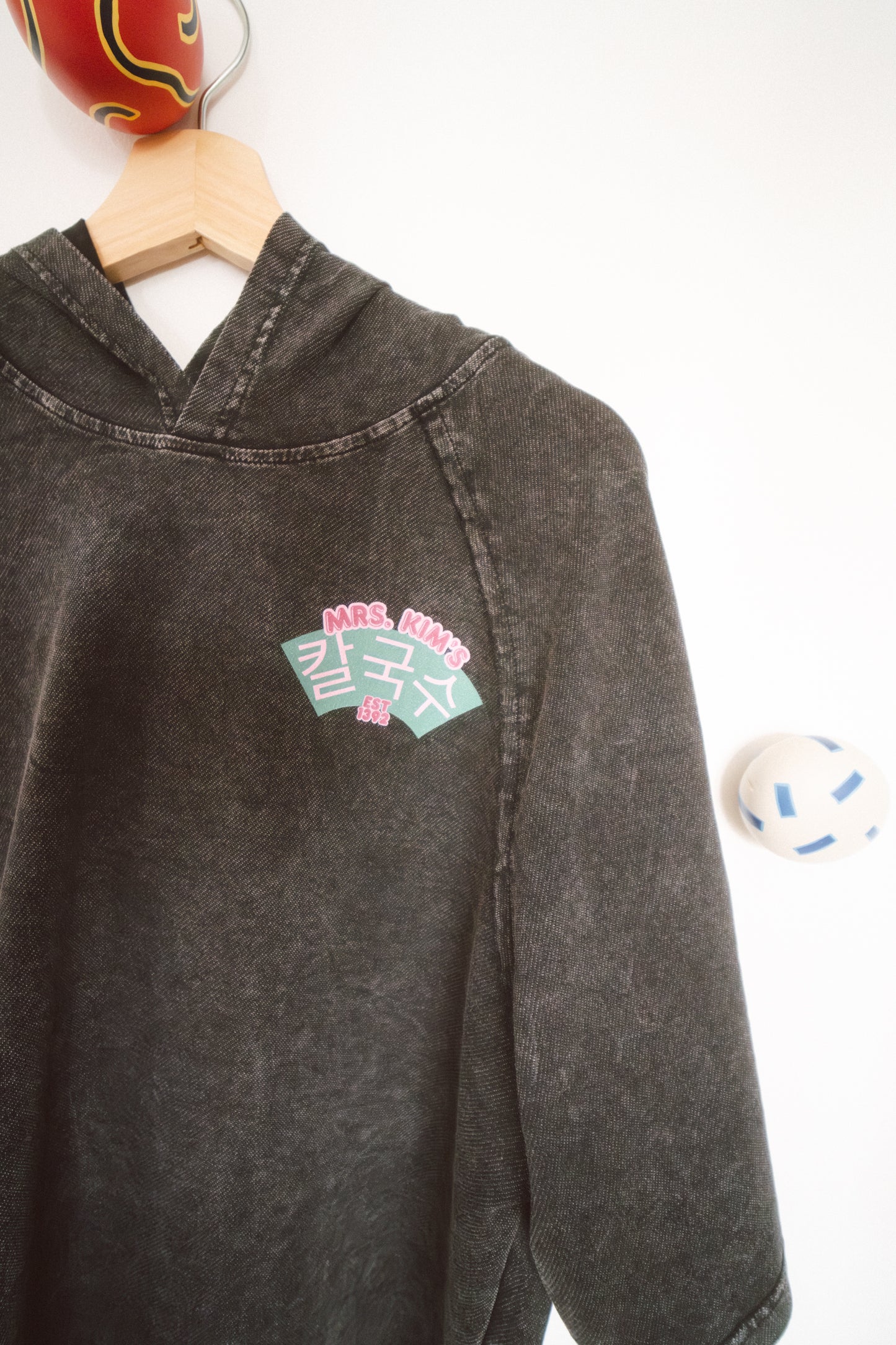 Mrs. Kim's Kalguksu Snow Washed Hooded Boxy Tee