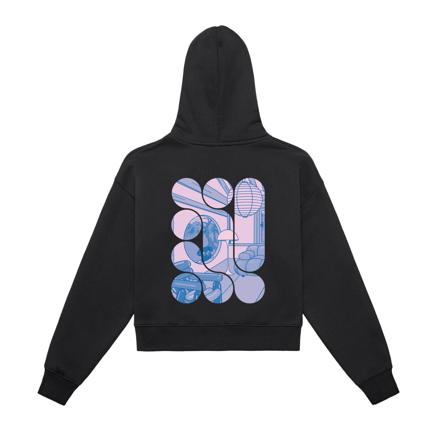 The Dopamine Hanok Fleeced Zip-Up Cropped Hoodie