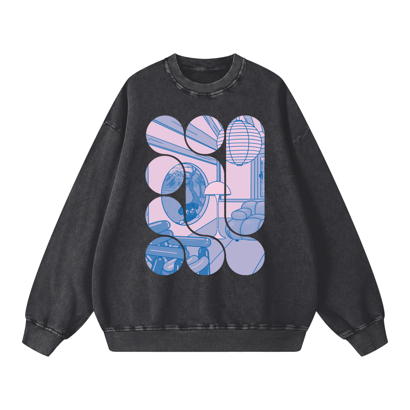 The Dopamine Hanok Acid Wash Oversized Sweatshirt