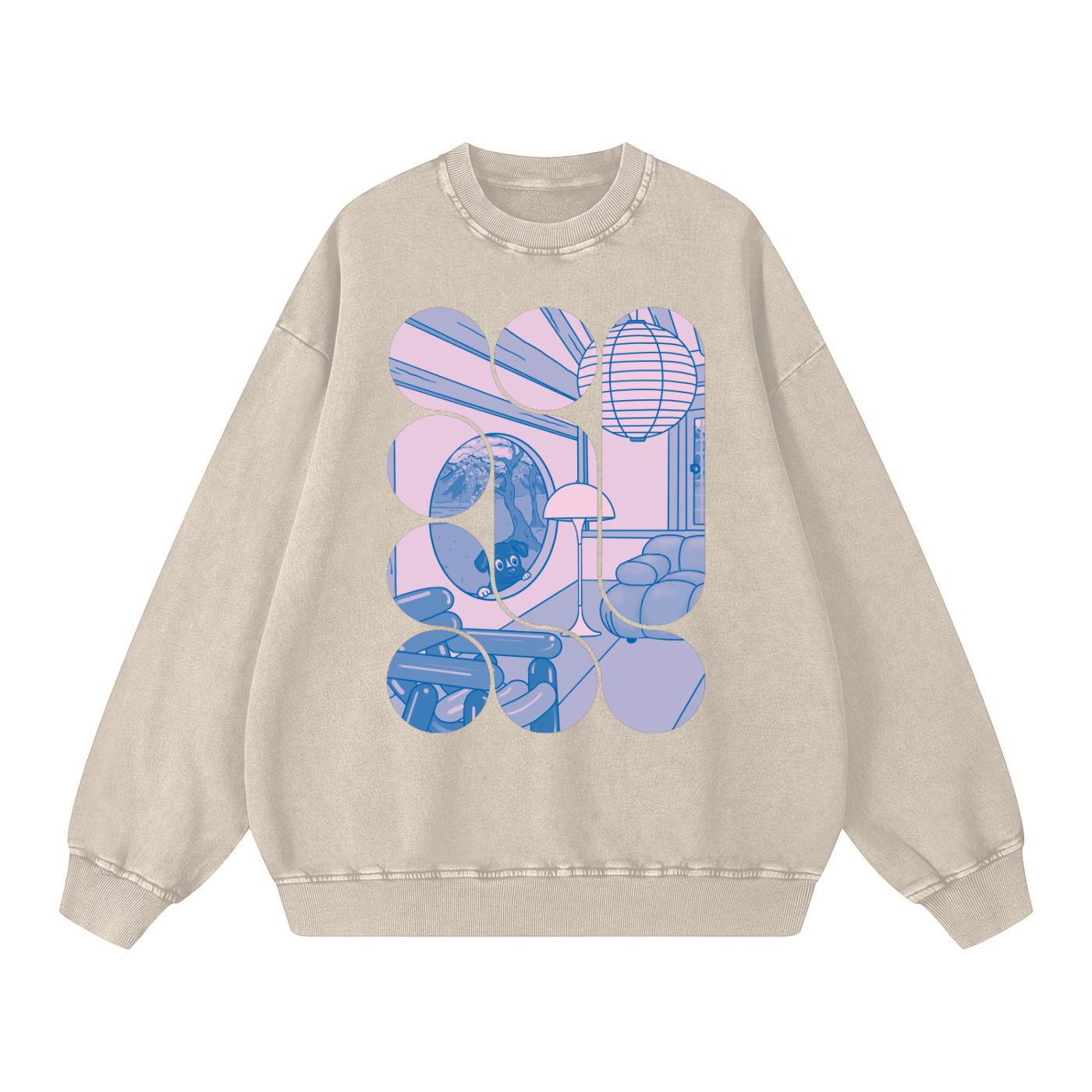 The Dopamine Hanok Acid Wash Oversized Sweatshirt