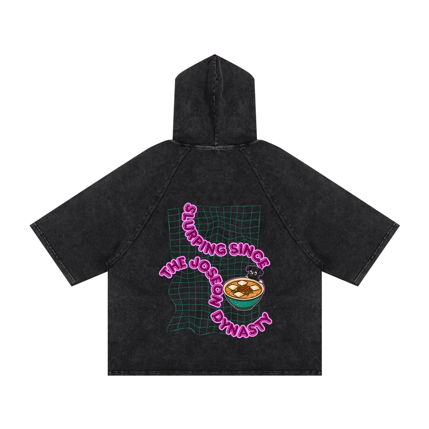 Mrs. Kim's Kalguksu Snow Washed Hooded Boxy Tee