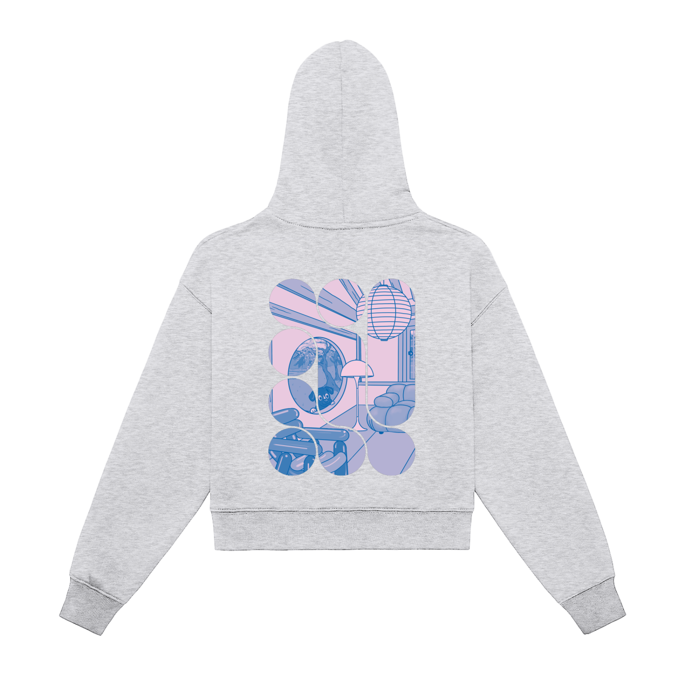 The Dopamine Hanok Fleeced Zip-Up Cropped Hoodie