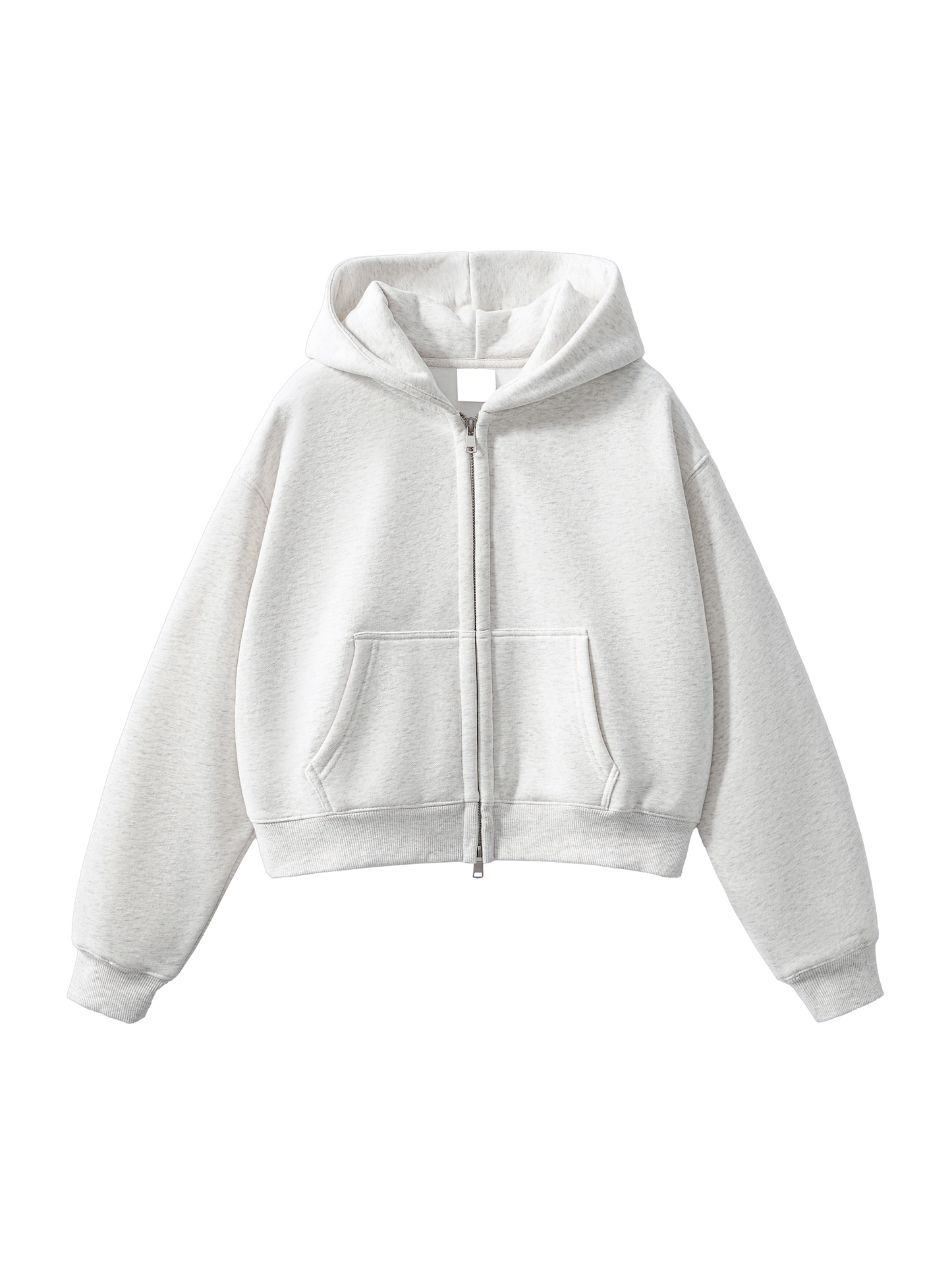The Dopamine Hanok Fleeced Zip-Up Cropped Hoodie