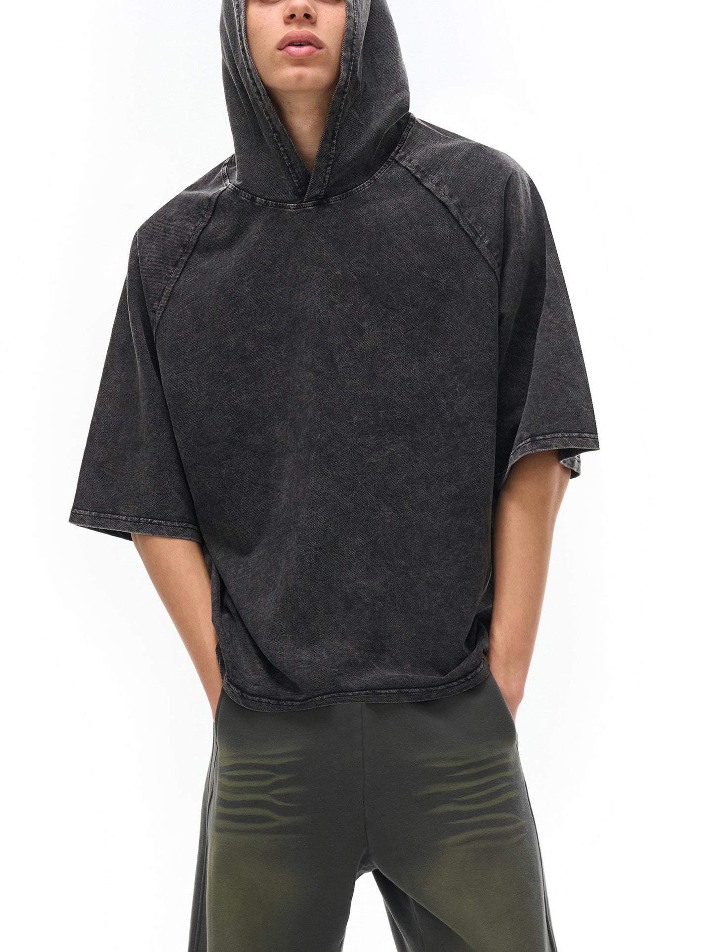 Mrs. Kim's Kalguksu Snow Washed Hooded Boxy Tee